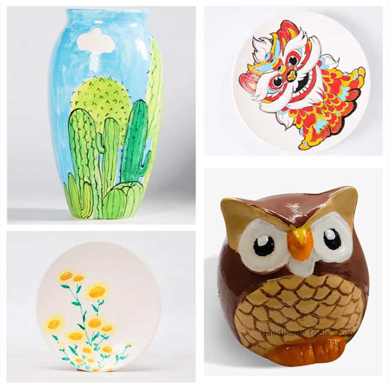 Pottery Ceramic Painted Pigment No-Bake Pigment DIY Clay Hand-painted Sculpture Coloring Overglaze 12 Colors