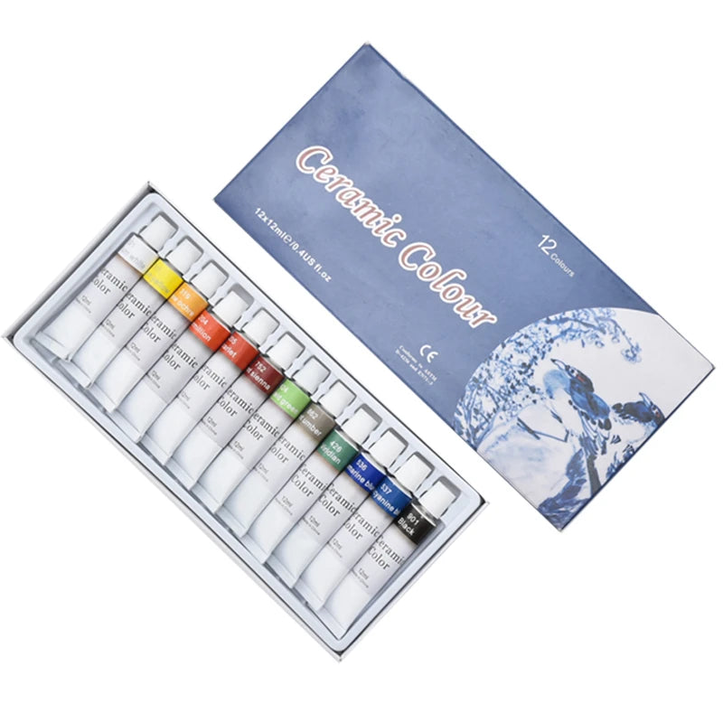 Pottery Ceramic Painted Pigment No-Bake Pigment DIY Clay Hand-painted Sculpture Coloring Overglaze 12 Colors