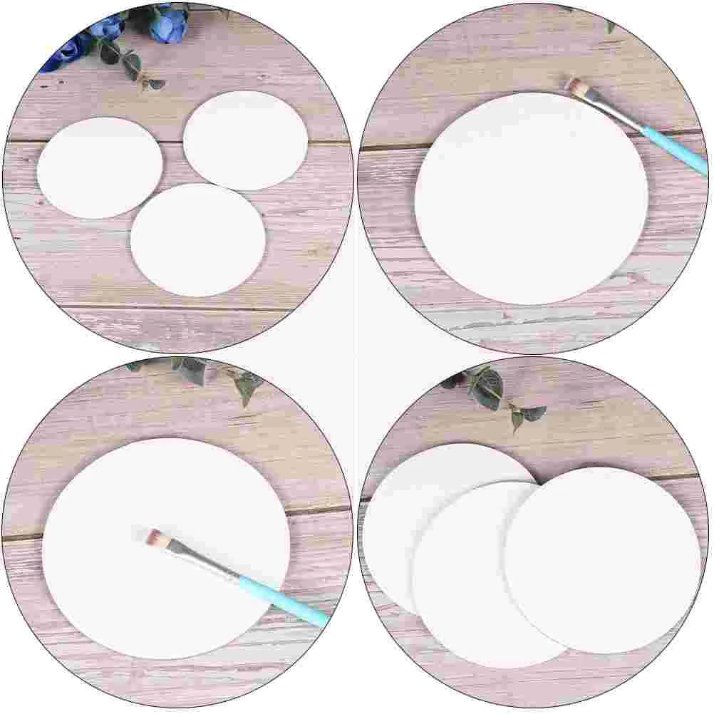10 Pcs Blank Round Oil Painting Board Circle Canvas 10X10CM Cotton Cardboard Drawing