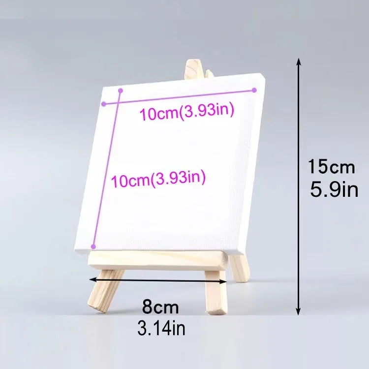 1 set of painting kit, 1 drawing board, 1 easel, 2 pens, 6 colors of paint, 1 palette, mini drawing board, acrylic paint